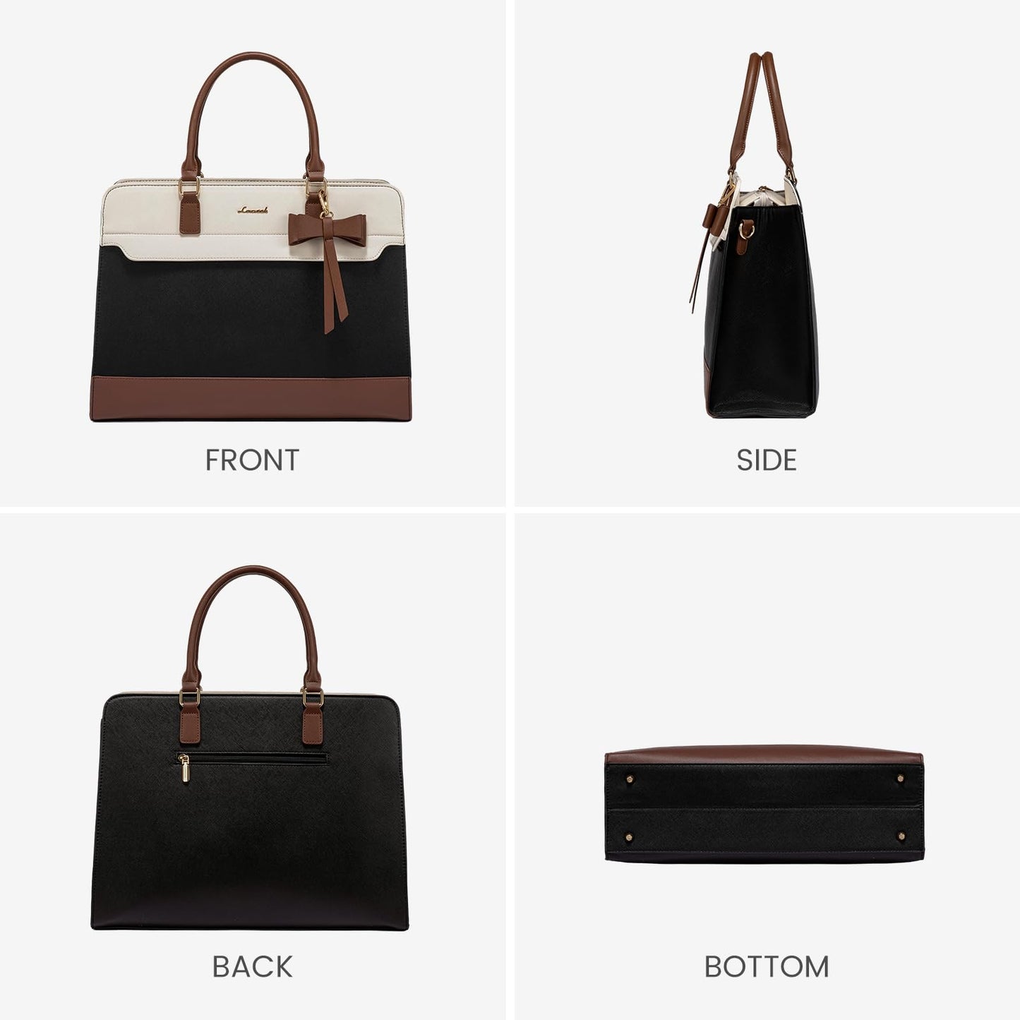 LOVEVOOK Laptop Tote Bag for Women,Leather Work Bag, Waterproof Business Teacher Bag,Large Computer Handbag Purse Briefcase,Office Gifts for Women
