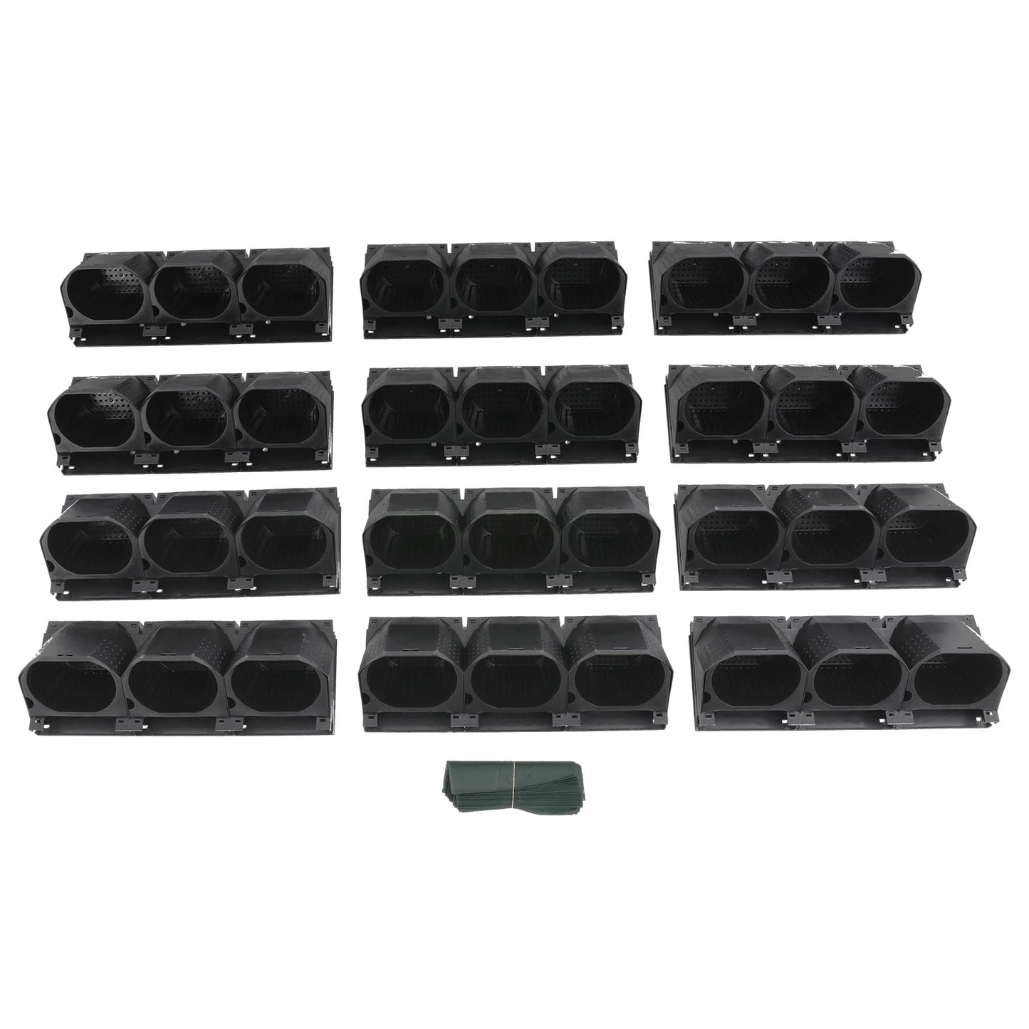 banborba Vertical Garden Planter with 36 Pots, Wall Planters for Indoor Plants, Wall Mounted Plastic Plant Grow Pots for Fruits Vegetables Flowers Herbs - Black