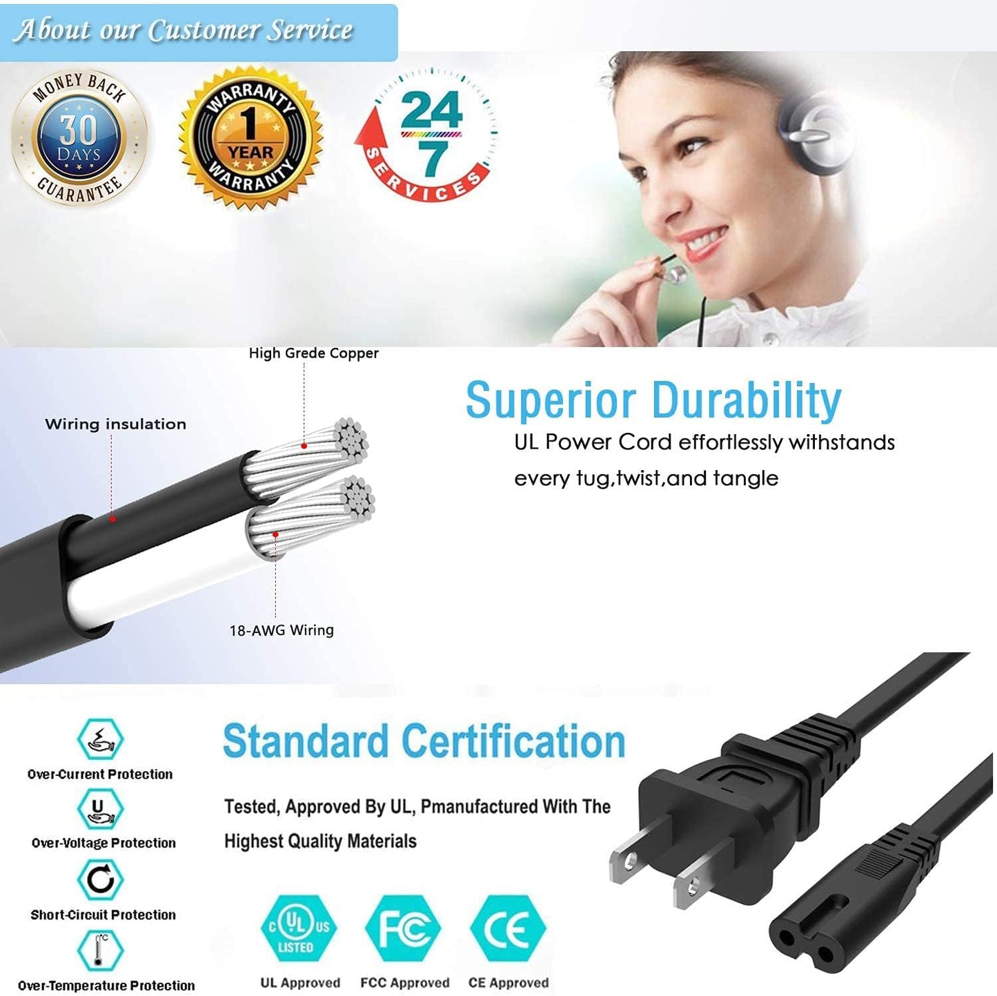 BestCH F3 F6 F4S F4 New AC Power Cord Outlet Line Cable Plug for Skybox HD PVR HDPVR Satellite Receiver