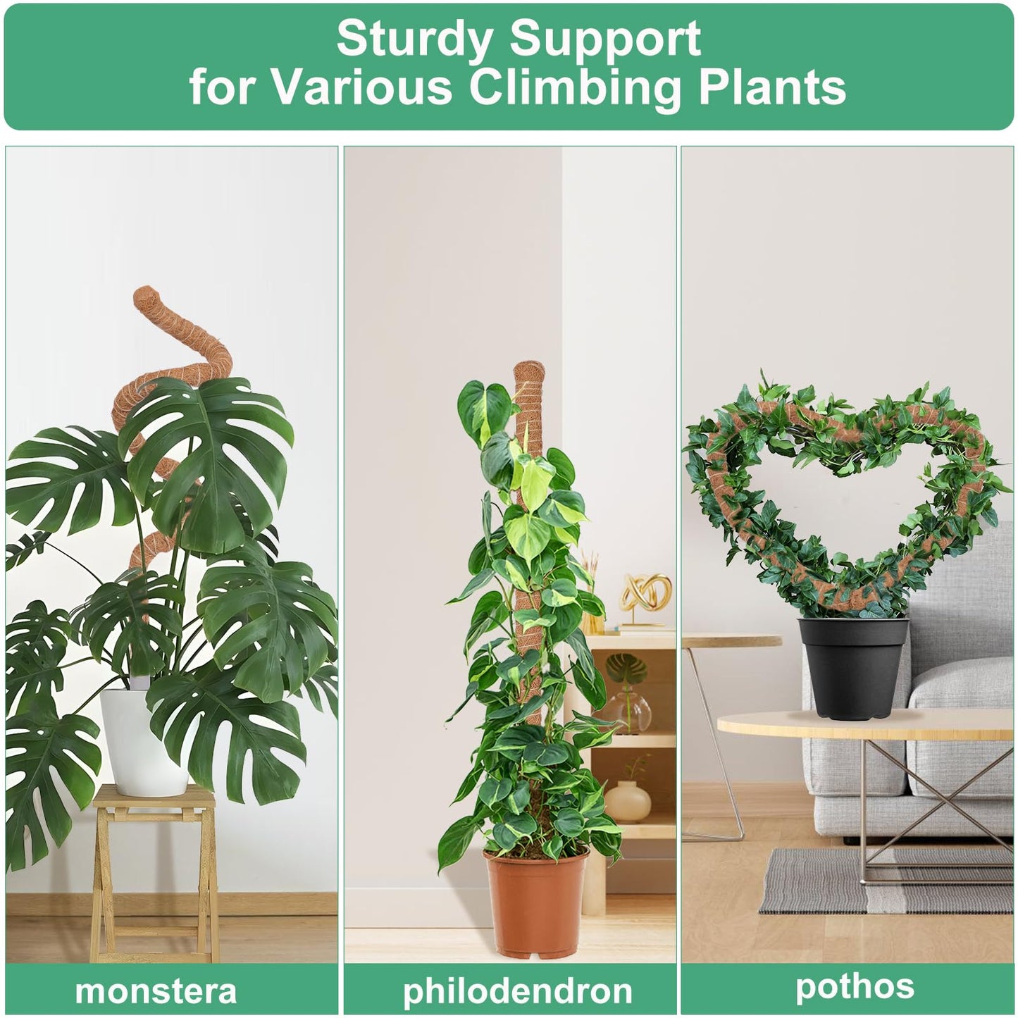 LifeNest 1 Pack Moss Pole, 28 Inch Monstera Plant Support, Moss Poles for Climbing Plants Indoor DIY, Coco Coir Plant Pole Moss Plant Stick Support Stake Kit for Potted Plants, Pothos, Philodendron