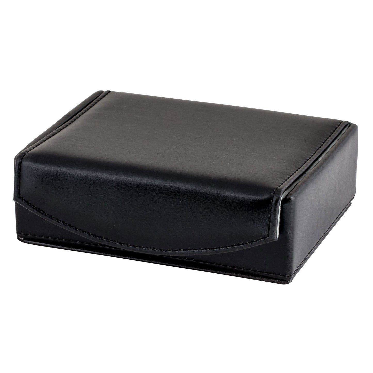 Cuff-Daddy Mens Leather Travel Cufflinks Ring Storage Box Case Includes 2 Sets Metal Collar Stays - Holds 9 To 12 Pairs - 5.75 x 4.75 x 1.75 inches Holder Organizer