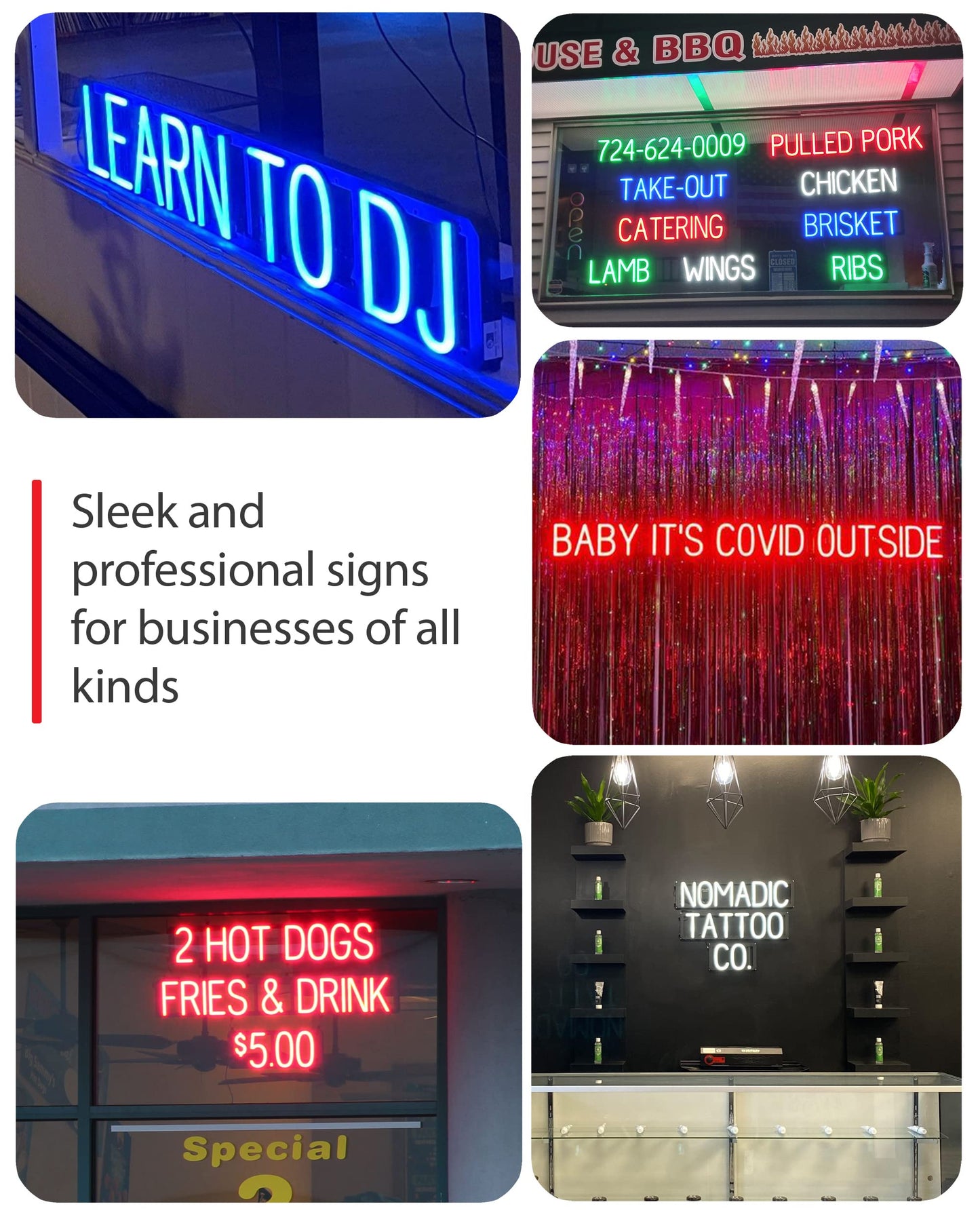 SpellBrite PIZZA Sign | Pizza-Related Sign with Neon Look, Green LED Light Source | 17.6" x 6.3"