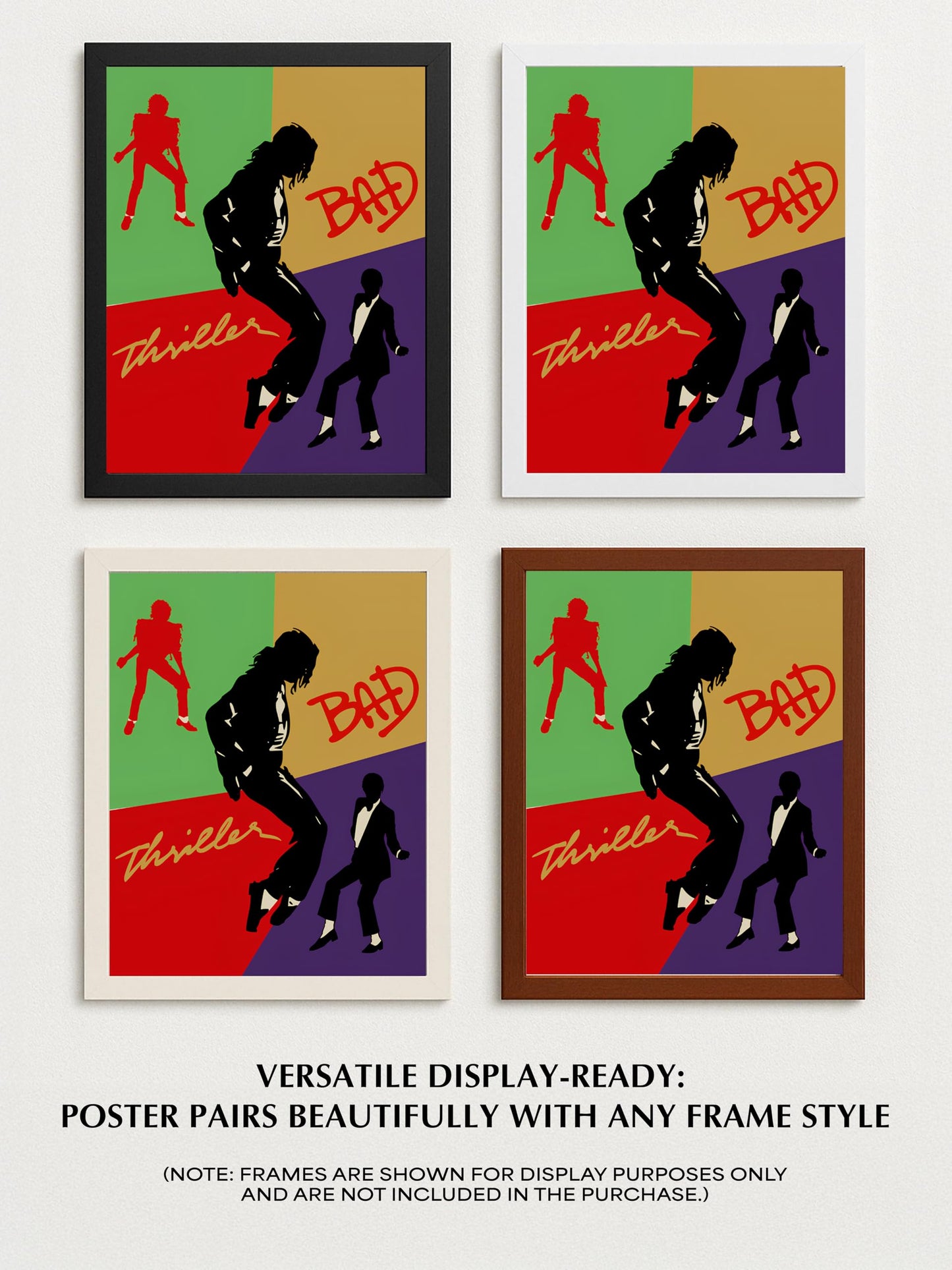 80s Pop Legend Wall Art ā Thriller & Bad-Inspired Silhouette Poster Print | Retro Music Decor for Bedroom, Studio, or Living Room (Unframed, 11x14 Inches)