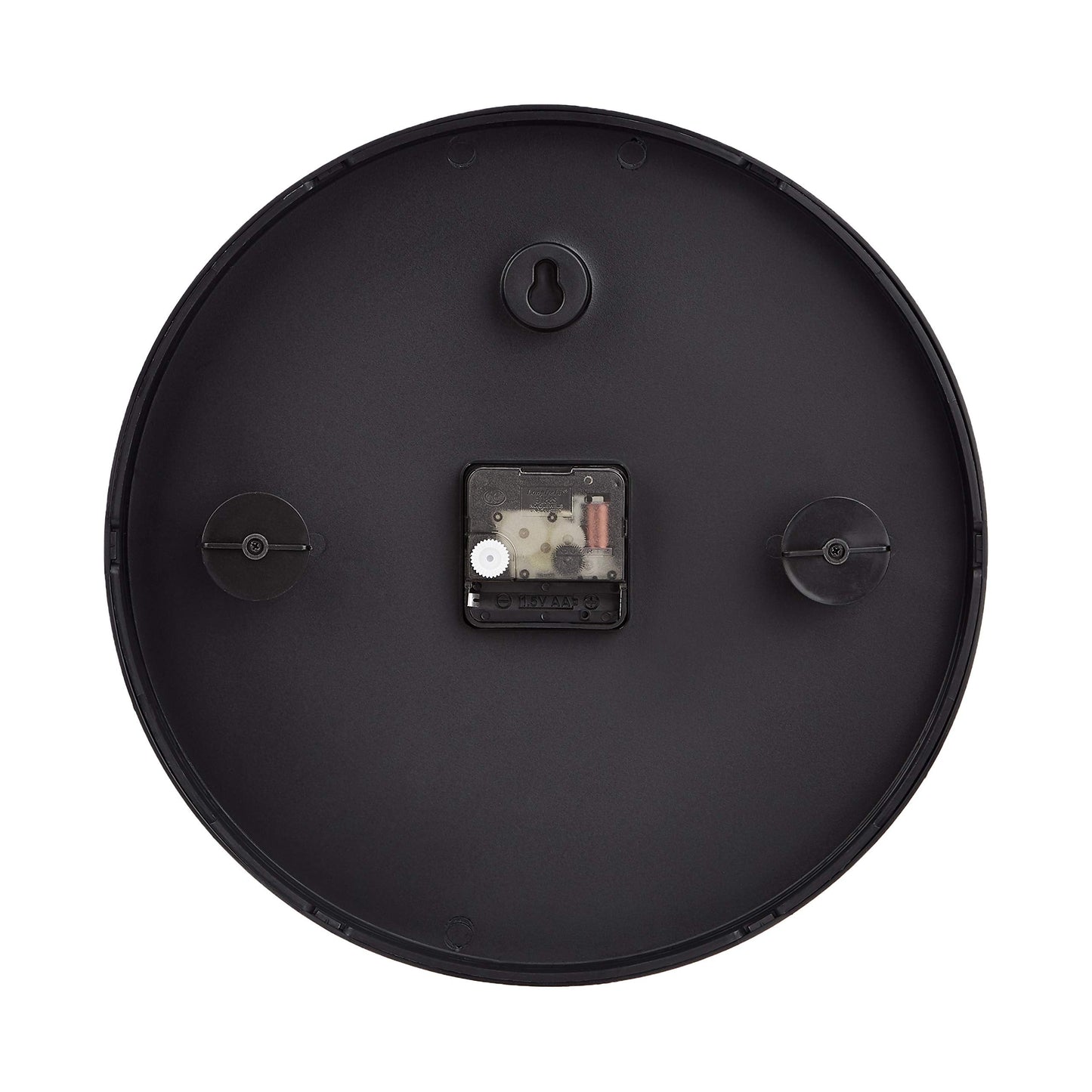 Amazon Basics Classic 12" Round Wall Clock, Easy to Read, Silent Non Ticking, Battery Operated, Black