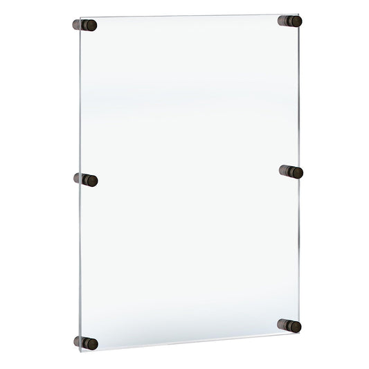 Azar Displays 105536-BLK Acrylic Floating Double Panel Wall Frame, 24" x 36" Graphic Size, Overall 28" x 40", Black