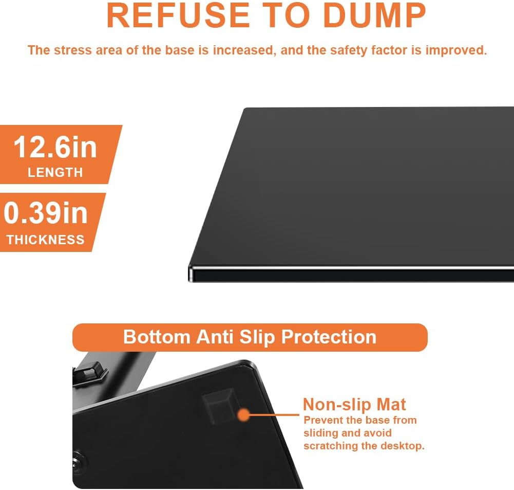 KKTONER 13 inch 32 inch 75 75mm/100 100mm 77Lbs Single Computer Monitor Stands Full Motion Swivel Free Standing Desk
