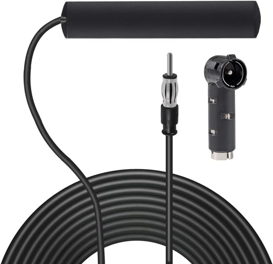 DORHEA Radio Antenna Car FM Stereo Electronic Universal Booster Antenna DIN Plug Adhesive Patch Hidden Windshield