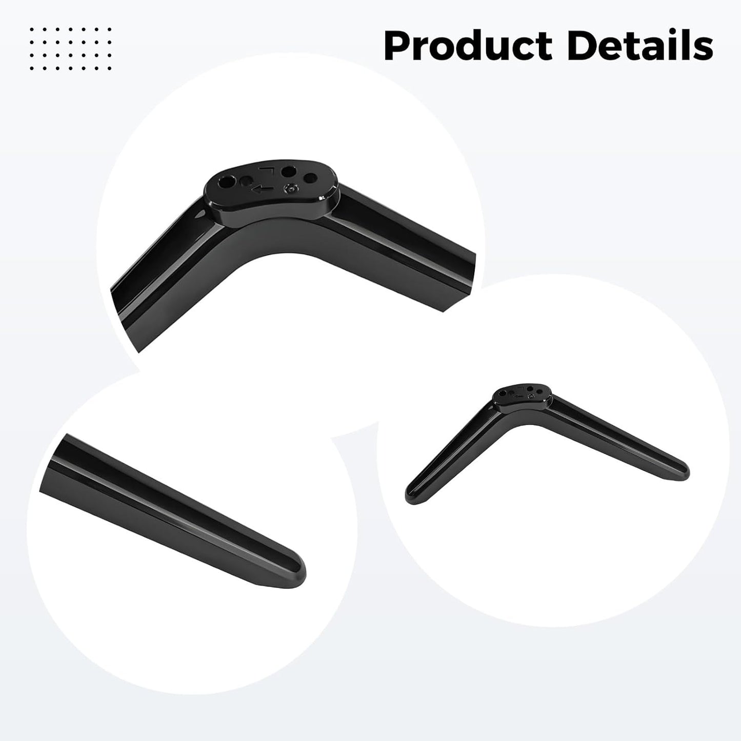 Vestamore 2 Pcs Tv Stand Legs for Replacement, Universal Base, Compatible with Tv, Adjustable Port, Abs Material