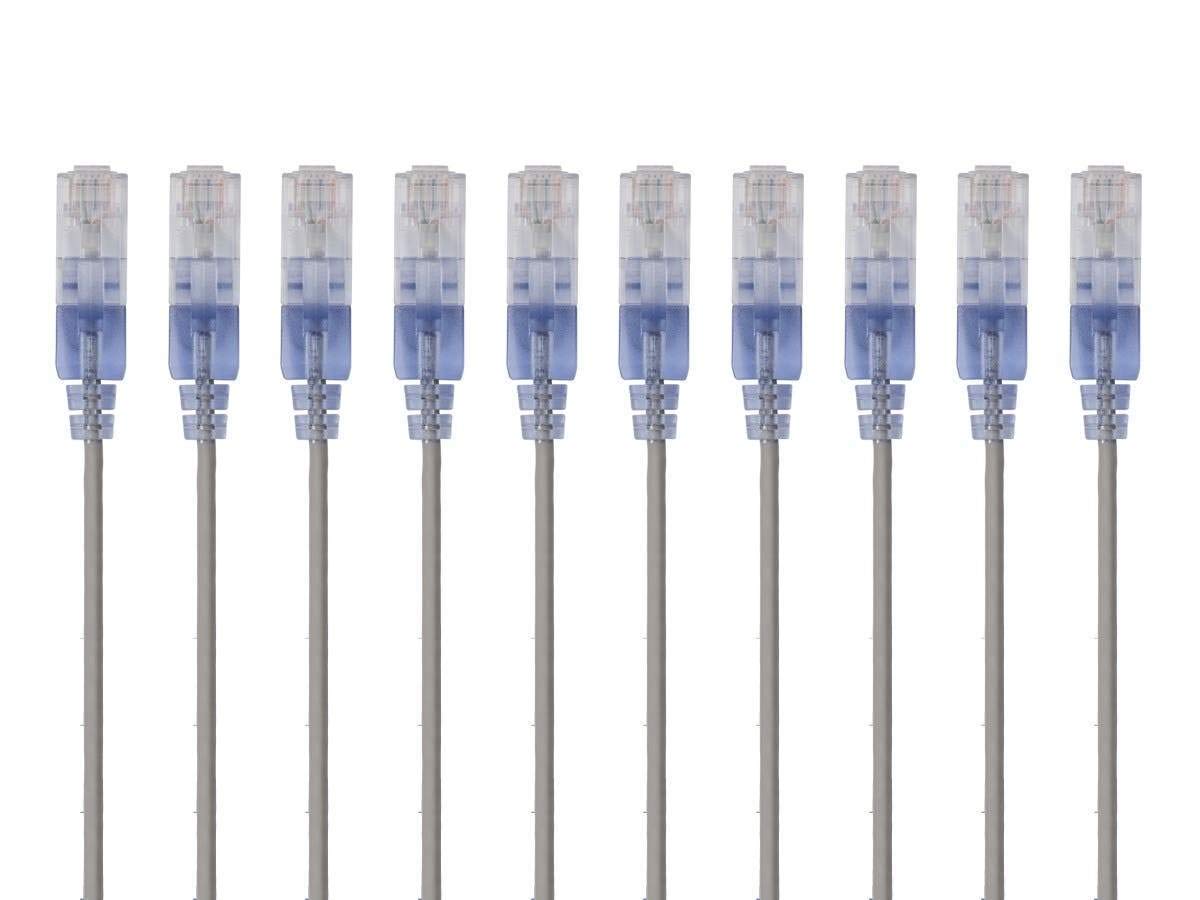 Cat6A 5 (10 Pack) RJ45 550Mhz 10G 30AWG Monoprice Ethernet Patch Cable - Feet - Orange Snagless UTP Pure Bare Copper