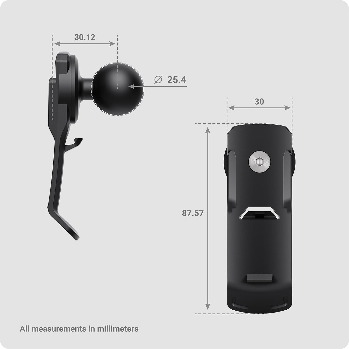 TUSITA 1" Mounts Spine Clip Holder with B Size Ball Compatible with Garmin Handheld GPS Devices
