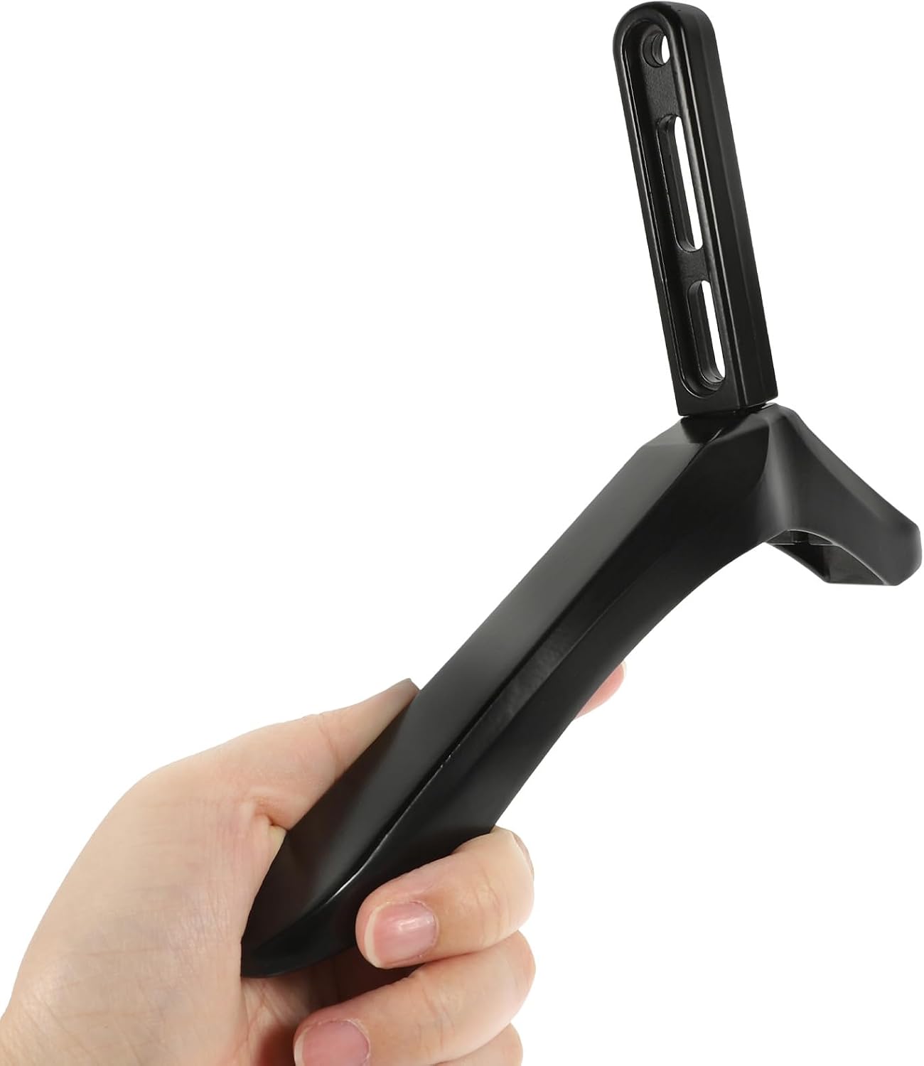 Toyvian Tv Support Base Stand with Screws, Stable Black Tabletop Tv Bracket Replacement for Flat Screen Televisions