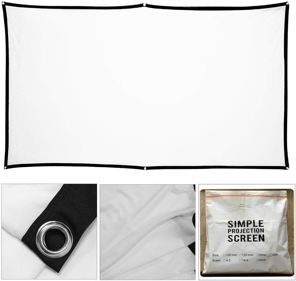 VQM 44"x 76" (80 Inch) Holographic Rear Projection Screen - Foldable & Portable Anti Wrinkle Double Sided Video