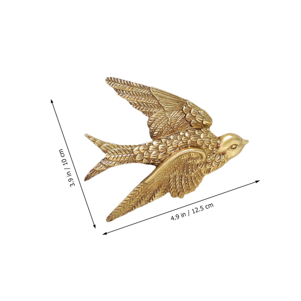 VOSAREA 2PCS Bird Wall Art Bird Wall Figurine Swallow Wall Sculpture Resin Wall Hanging Decor 3D Sculpted Floating Wall Sculpture Antique Swallow Hanging Ornament (4.91X3.93X0.59inch)