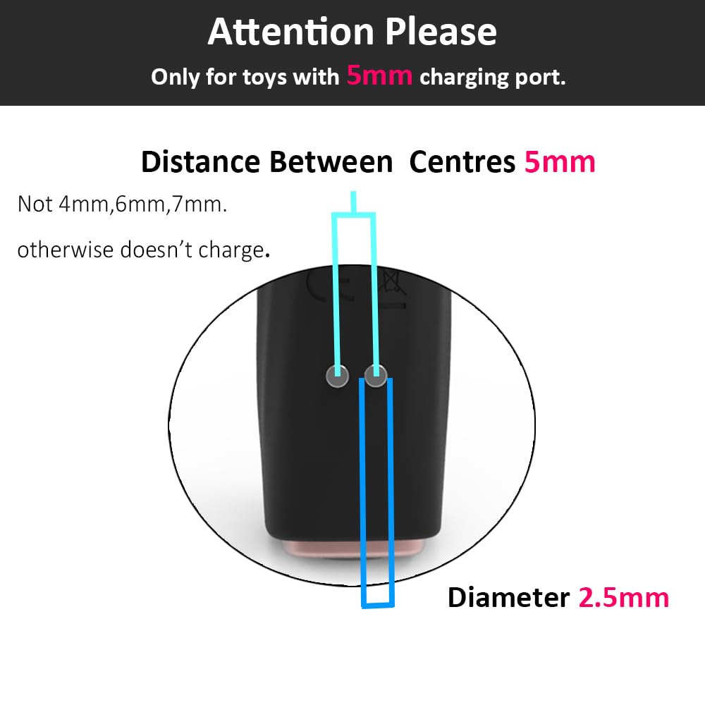 Vebaisa 2 5mm/0.2inch Magnetic USB DC Charger Cable Charging Cord for Dots Single Polarity Rechargeable Devices