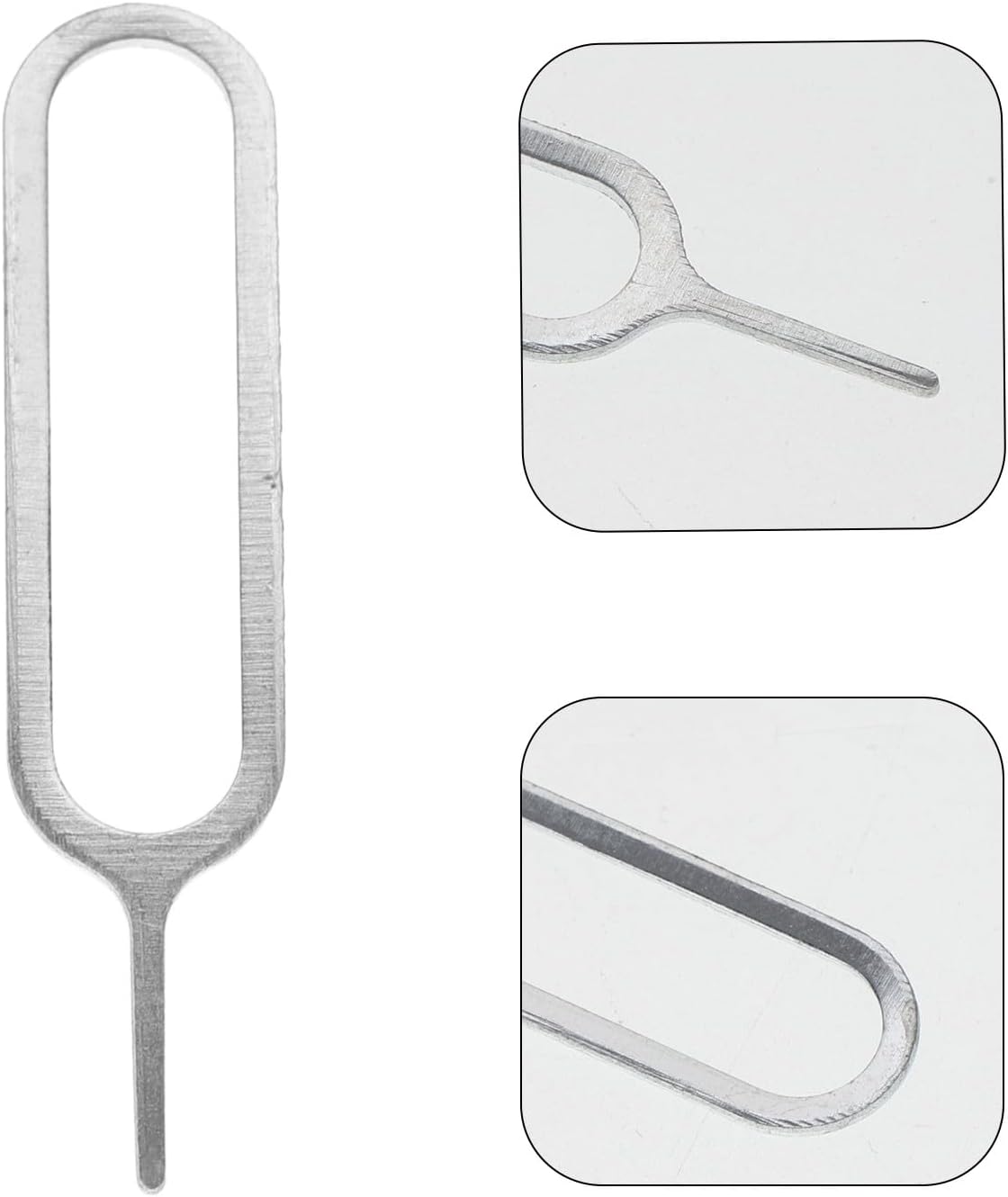 500pcs ULTECHNOVO Sim Card Tray Ejector Pins Removal Tools for Smartphones and Phones, Universal Silver Metal Sim