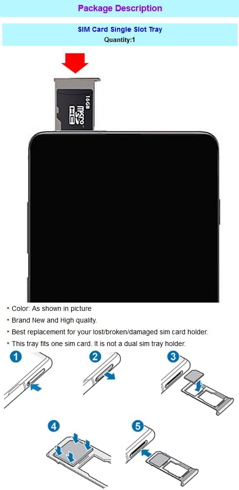 AceSoft 13 Excellent Substitutable Dual SIM Card Tray Holder + SIM Card Ejection Pin Compatible with Xiaomi Redmi Note