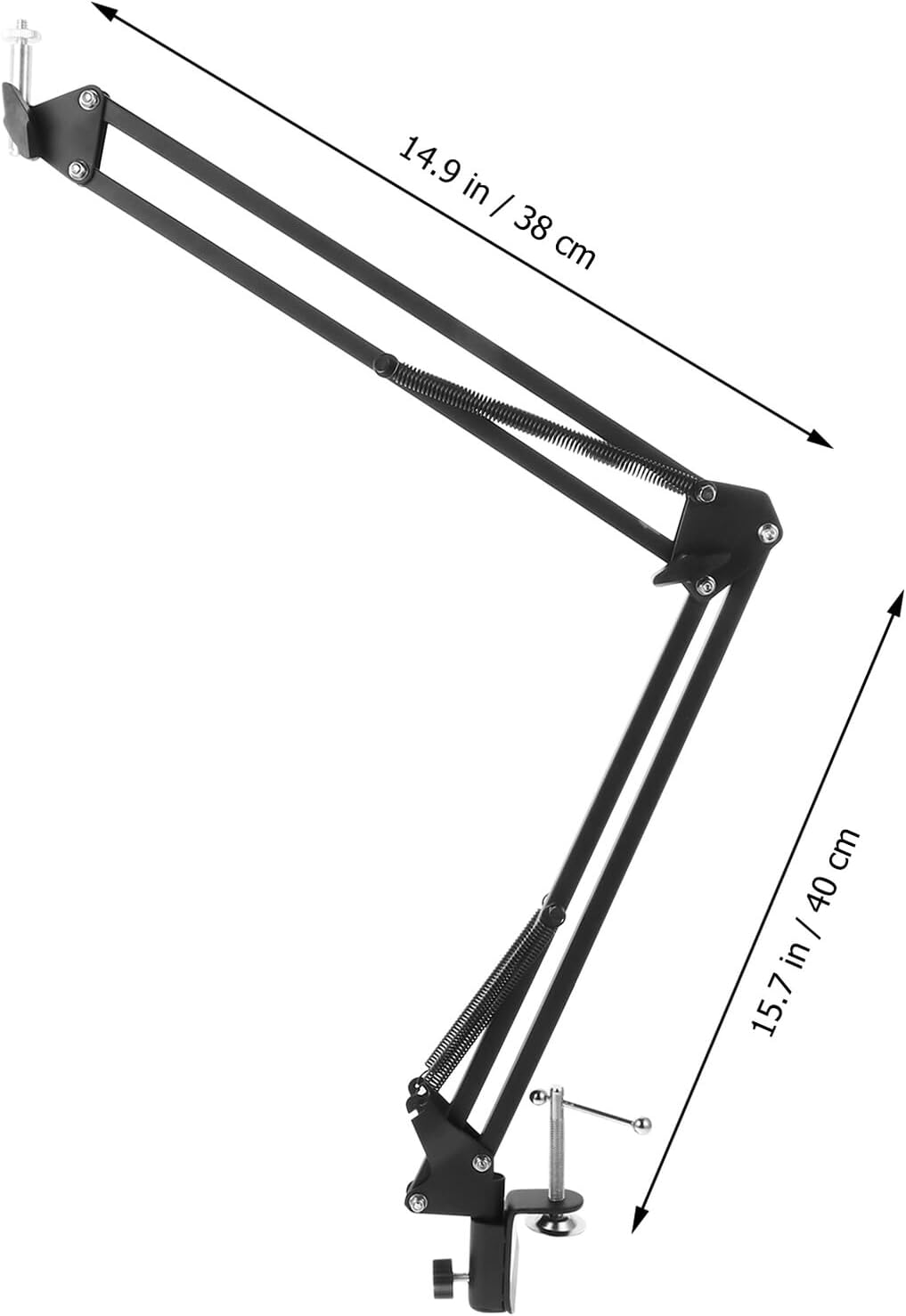 WOFASHPURET 1/4 Inch Metal Webcam Clamp Stand with Screw Interface, Adjustable Desktop Scissor Arm Holder for Live