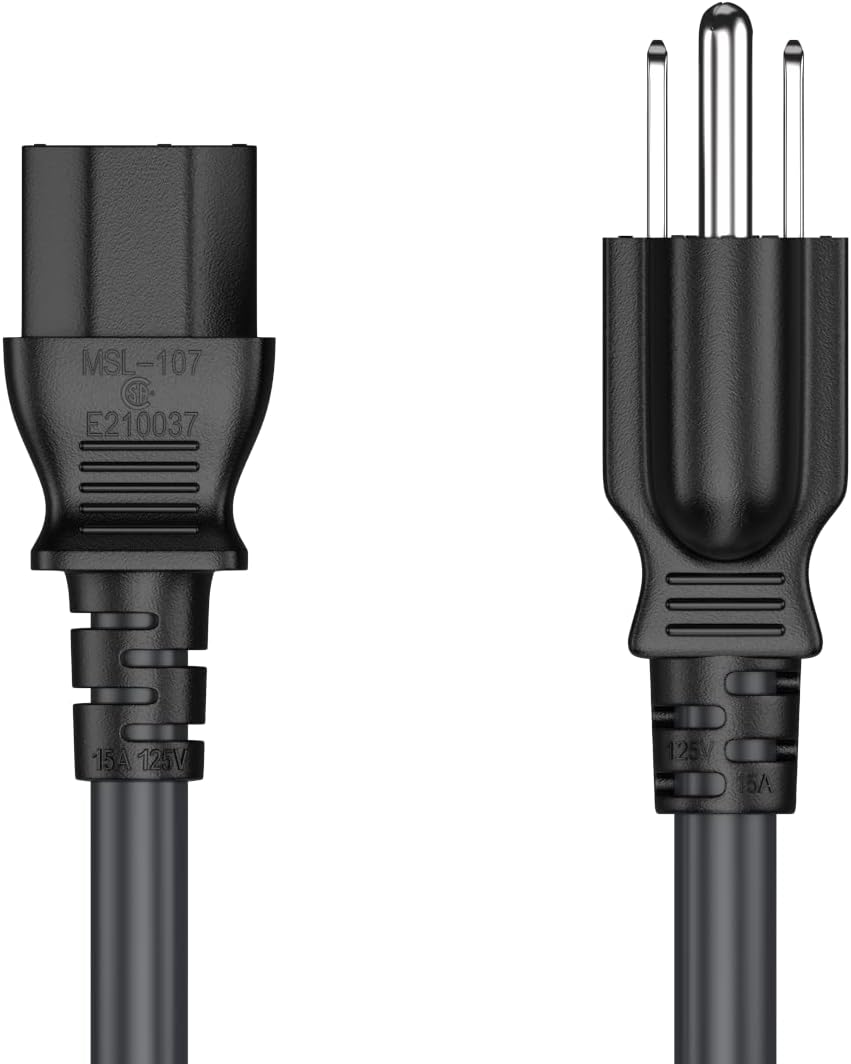 Cable Leader 2ft 18 IEC320 C13 5-15P, AWG Universal Power Cord to NEMA Extension Power Cord, Compatible with Computers