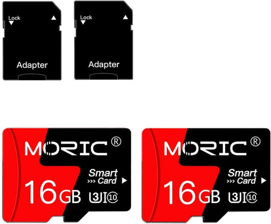 MORIC 2 Pack 16GB Card,C10 A1 Micro SD Card with Adapter High Speed Memory Memory TF Card for Camera/Dash