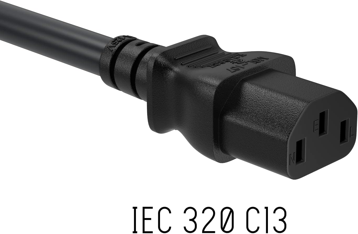 Cable Leader 4ft 18 IEC320 C13 5-15P, AWG Universal Power Cord to NEMA Extension Power Cord, Compatible with Computers