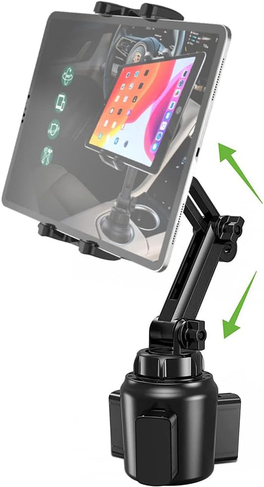 Cuxwill 4-13" 12.9 9.7 4 3, Car Cup Holder Tablet Mount for iPad & Phone, Universal Truck Cup Tablet Mount
