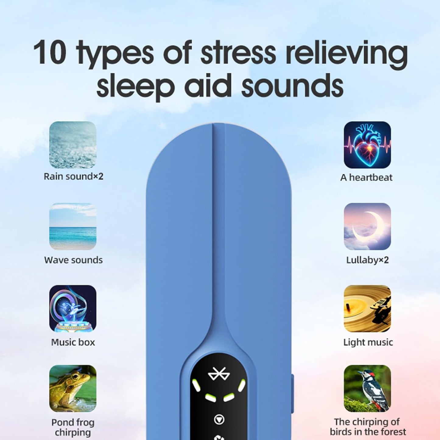 borotess 10 Pillow Speaker for Sleeping, Mini Bone Conduction Bluetooth Under Pillow Speaker with Soothing Sounds