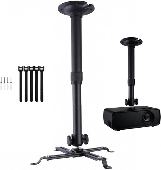 DAWASAPAT -Inch Projector Ceiling Mount with New Gimbal, Adjustable Length Projector Mount, Screw, Compatible with Most