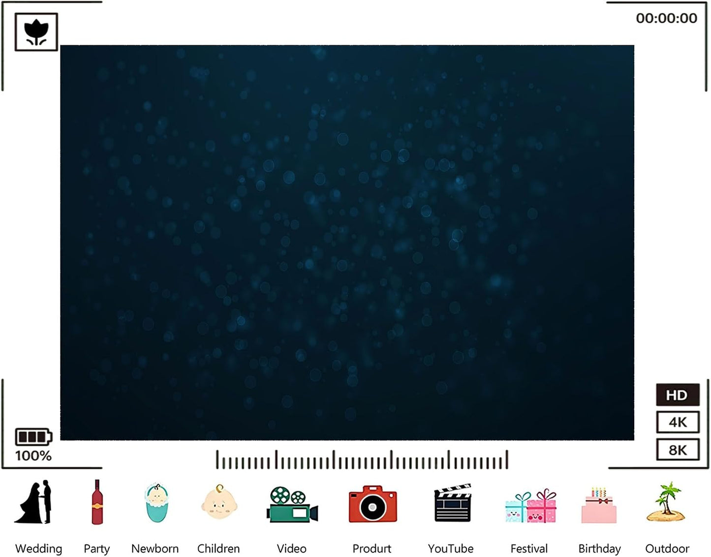 TryKid 10x8ft Dark Blue Bokeh Backdrop Deep Teal Sparkling Dots Mysterious Underwater Photography Background Ocean