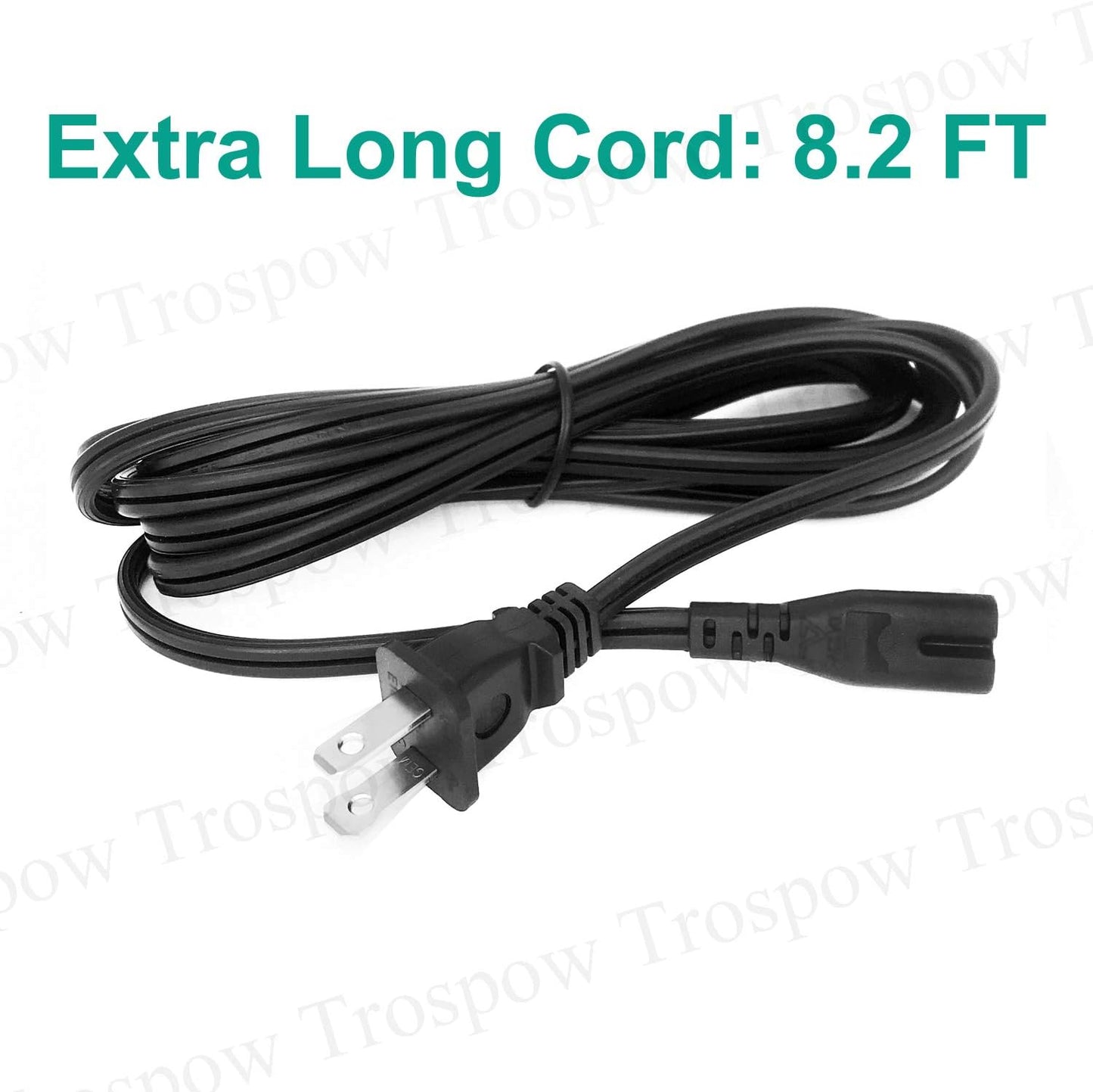 Trospow M8-F 8.2ft 2 M8-F Power Cord Replacement for AuKing Mini Projector Prong AC Power Cord Cable AuKing Mini