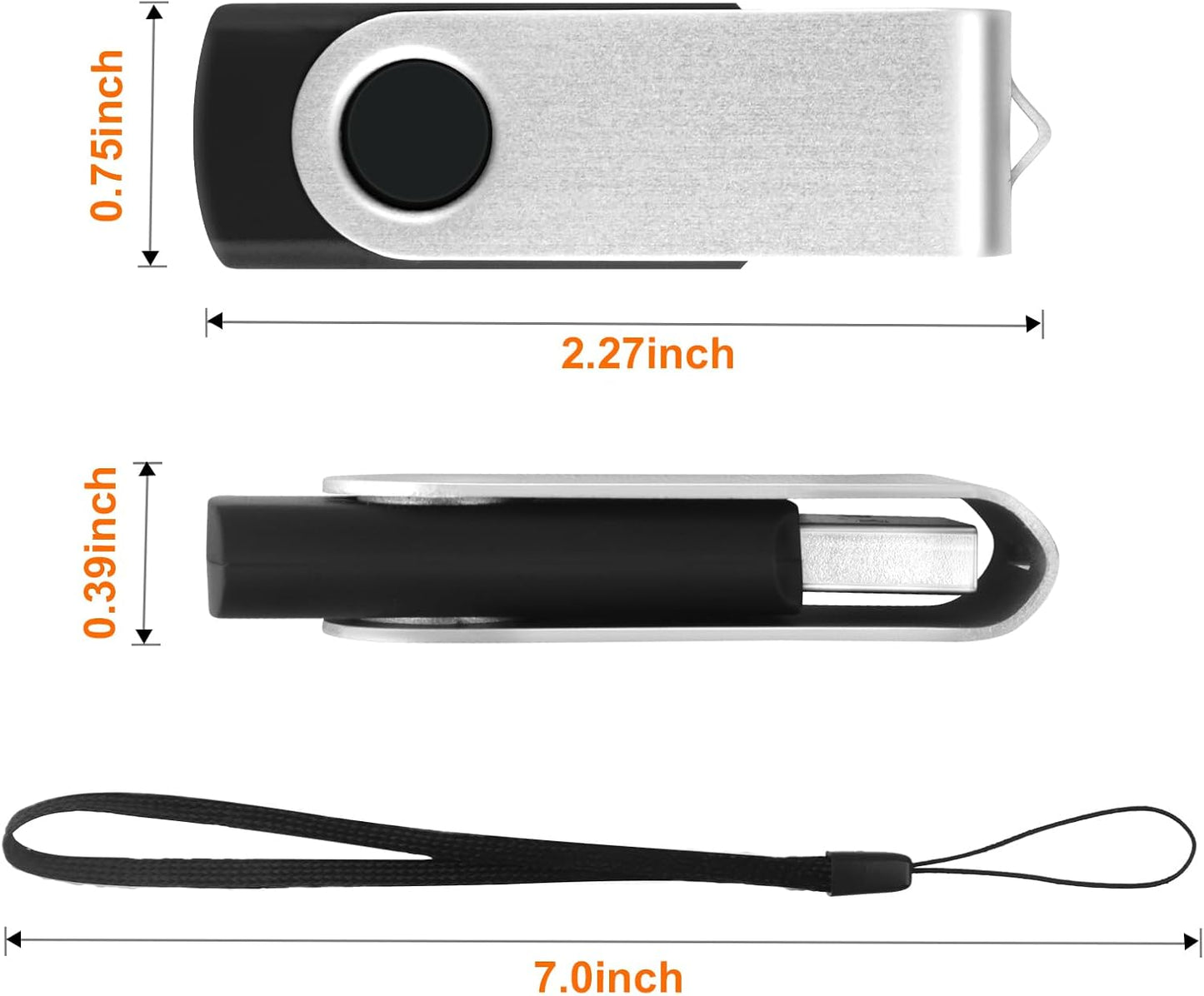 MECHEER 128MB 20 Pack, 2.0 Flash Drive Bulk USB Flash Drives USB Thumb Drive Photo Stick Jump Drives with Lanyards
