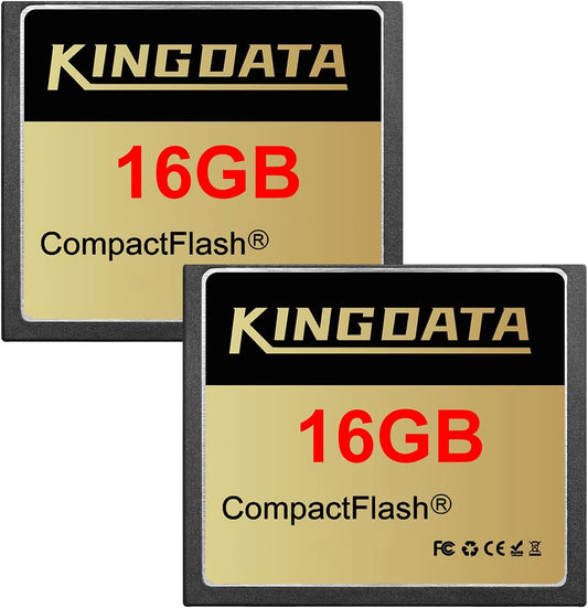 KINGDATA 2Pack 16GB CF400X FAT32 Compact Flash Card Type I for Equipment Vintage Digital Cameras