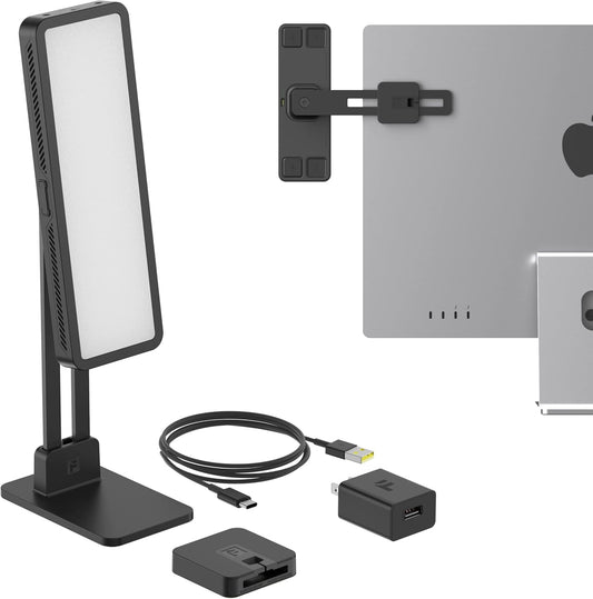 MRK1 FUSE Portable Webcam Light Kit | Magnetic Edge-Lit Adjustable Color for Video Conferencing, Streaming