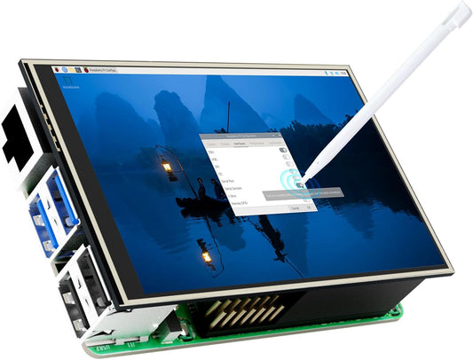 CUQI 3.5 Inch 5, 480 320 60 3/4/5 Touchscreen for Raspberry Pi x Pixel FPS Mini Monitor with Stylus and Mini Fan
