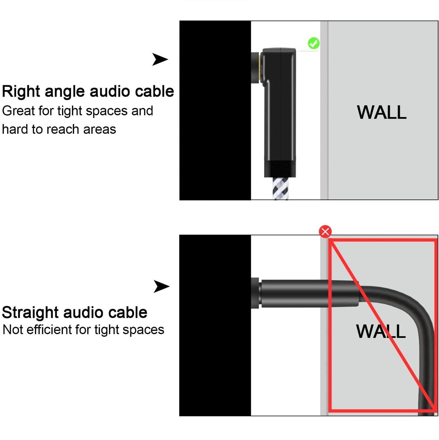 3.5mm Cable(1.5FT/0.45M), 90 3.5mm MP3 CableCreation Audio Degree Male to Male Auxiliary Aux Cable for Phones, Tablets
