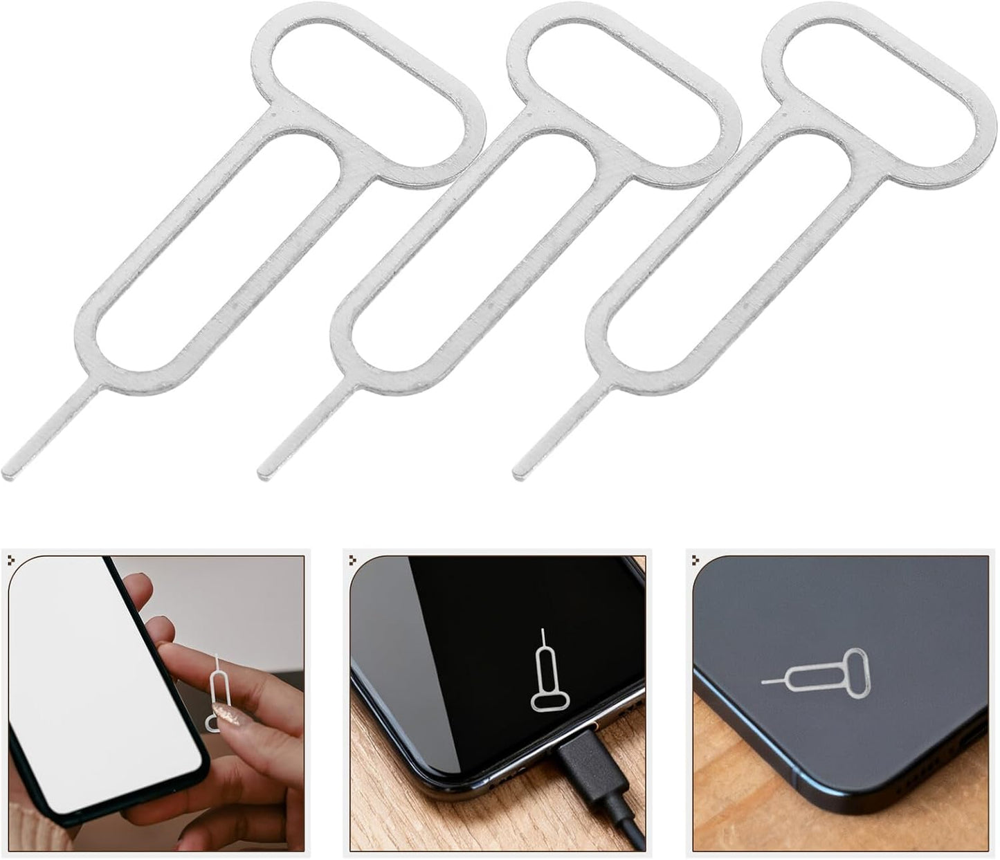 300pcs COHEALI Sim Card Ejector Pins Universal Sim Tool Needle Mobile Phone Card Removal Tool for Cellphone Maintenance