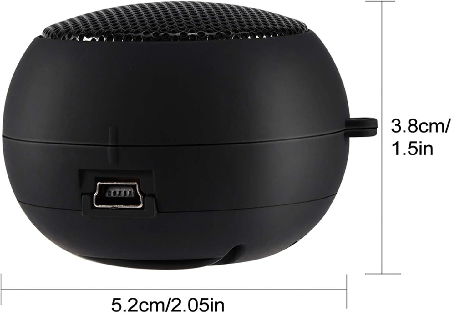 WAONIQ 3.5mm MP3 Mini Portable Speaker Strong Built-in Battery for Mobile Phones PC Laptop (Black)