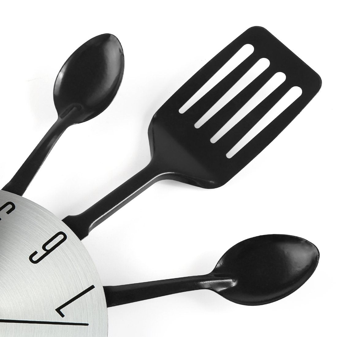 CIGERA 16 Inch Cutlery Kitchen Wall Clocks with Fork and Spoon Dial, Silent Clock Movement and Battery Operated, Great Wall Decor and Housewarming Gifts