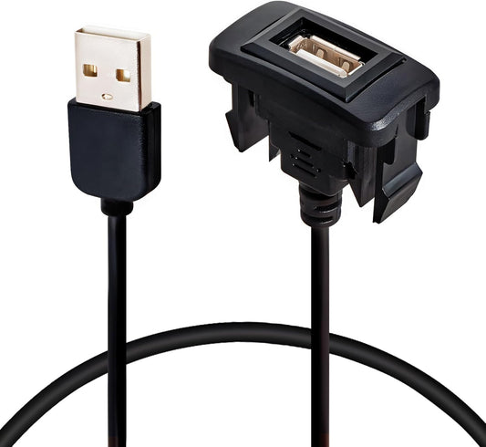 RAV4 (34*23mm) Anina USB Port Car Charger for Toyota, Male to Female USB Power Socket Adapter, Panel Flush Mount