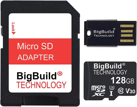 BigBuild Technology 128GB 100MB/s U3 A01/A01 A02/A02s, A03/A03s/A03 Ultra Fast microSDXC Memory Card for Samsung Galaxy
