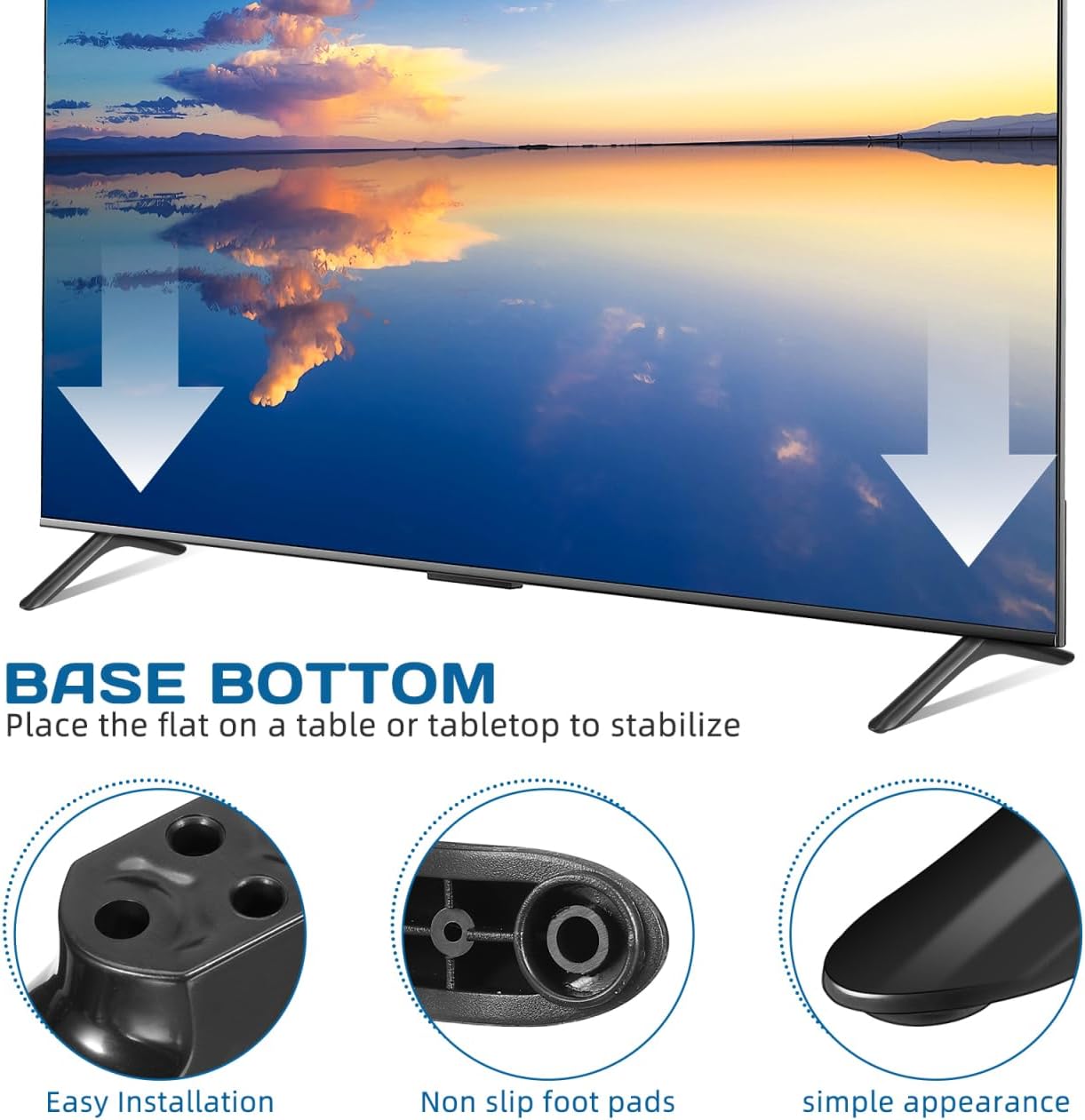 40 Inch Universal TV Stand Legs with Screws Replacement TV Feet for LCD LED Plasma Tabletop Base Stand Legs Television