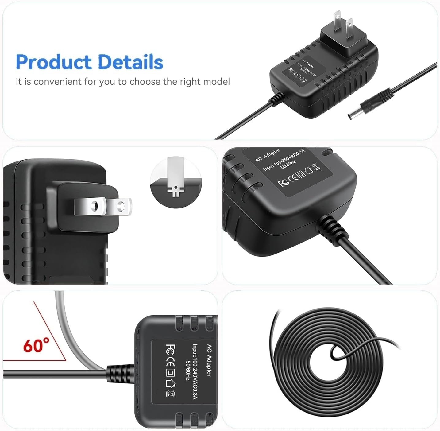 Latskrpk 30000 31000 32000 32004 32042 32043 AC/DC Adapter Replacement for Levana Lila Digital Video Baby Monitor Power