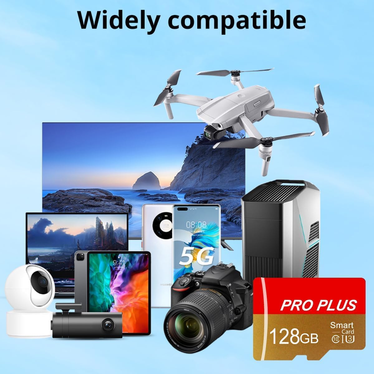 Yicunxin 128GB C10 A1 (128, TF Card with Adapter, High Speed Memory Card, UHS-I Memory TF Card for Tablet/Mobile