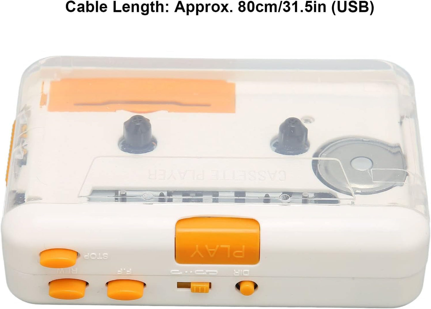 TIKATARER Cassette MP3 MP3 USB to Converter, Portable Tape Player with Earphone Jack Plug and Play for PC Player CD