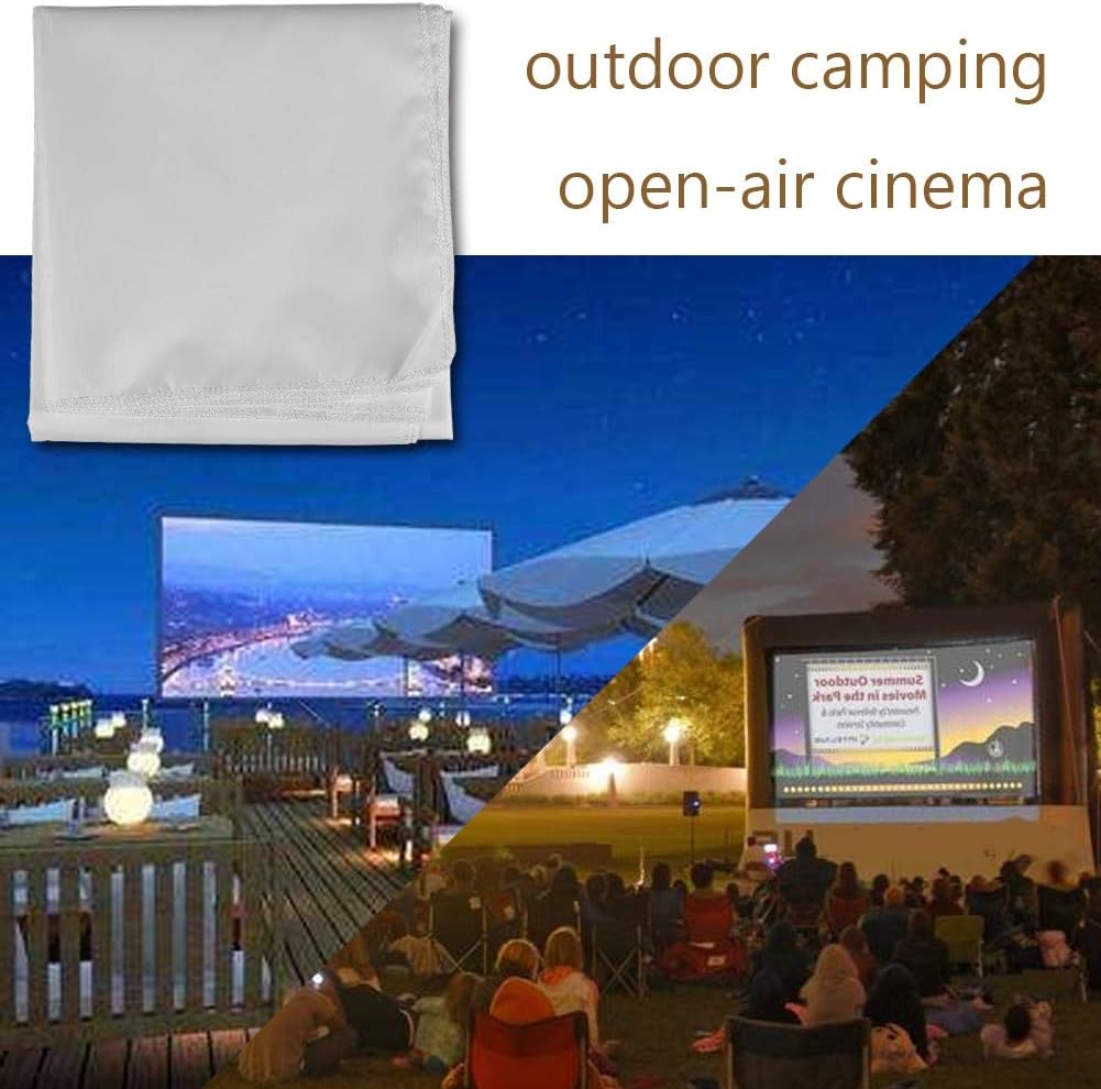 Zopsc 60-120 Inch 16:9 Anti-Reflective(100inch) Portable Projection Screen White Synthetic Polyester Fabric Projector
