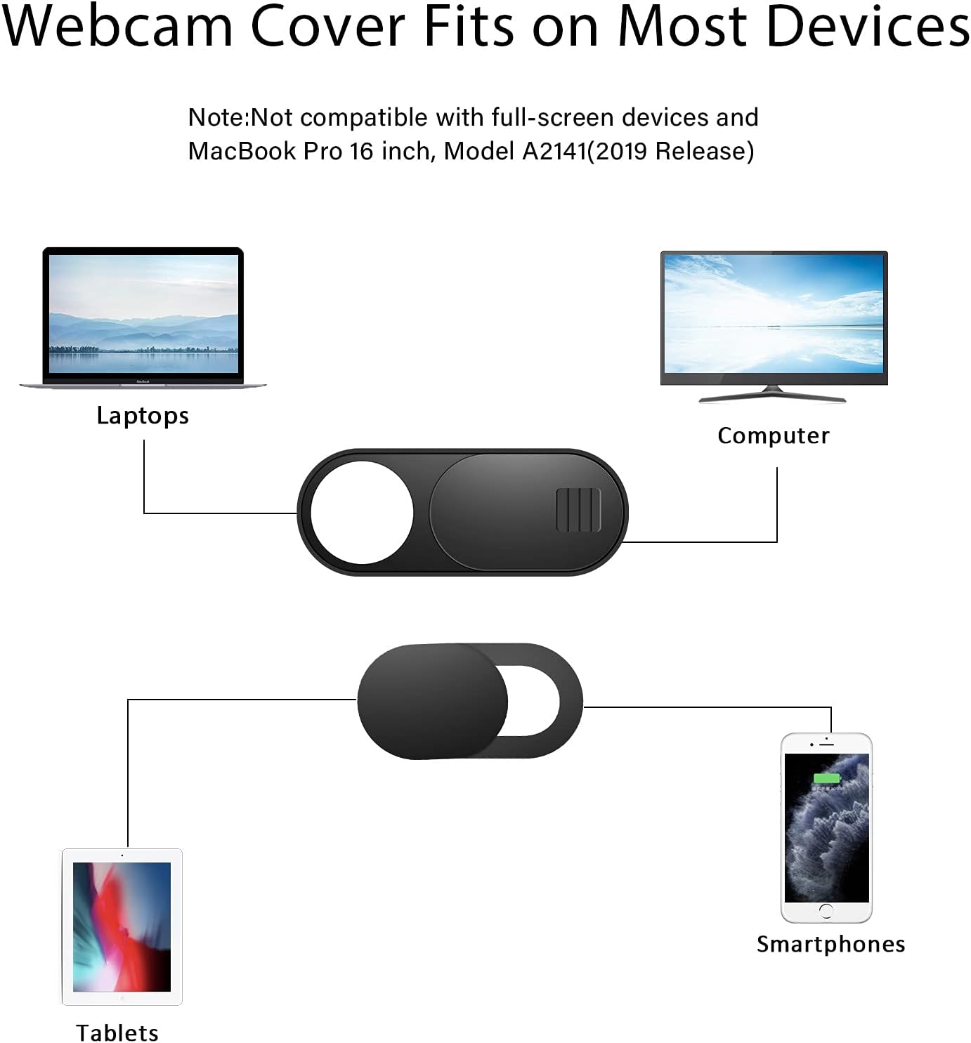 ZUCUCUC 14 Pack Webcam Cover Slide, Webcam Cover, Ultra-Thin Camera Cover for Laptop, Desktop, PC, MacBook, iPad