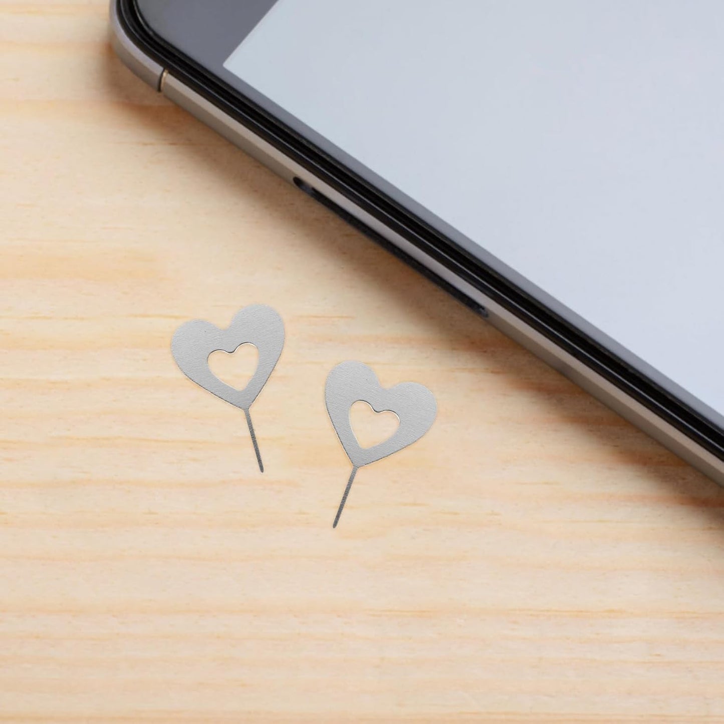 100pcs Set Heart-Shaped Sim Card Ejector Tool - for Smartphones