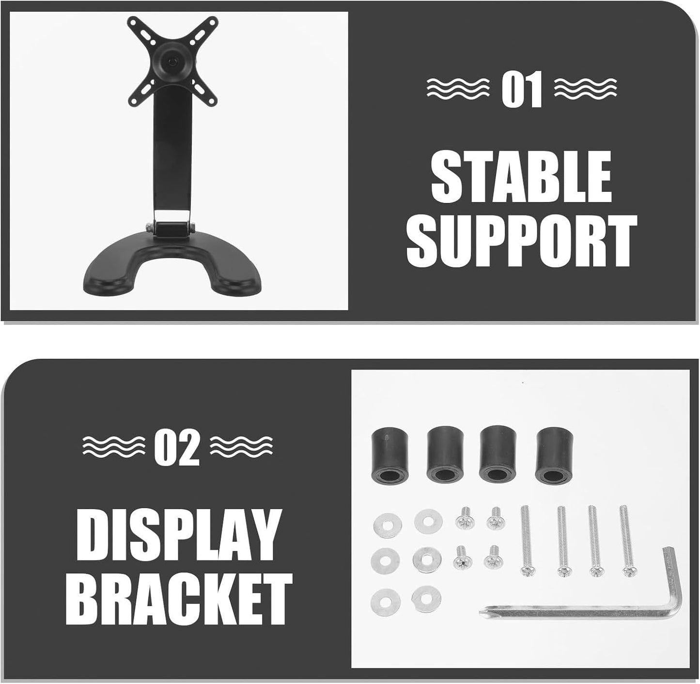 HAKIDZEL 14-27 Inch Universal Tv Stand Base Plastic Desktop Tv Holder Replacement Rack for LCD LED Flat Screen