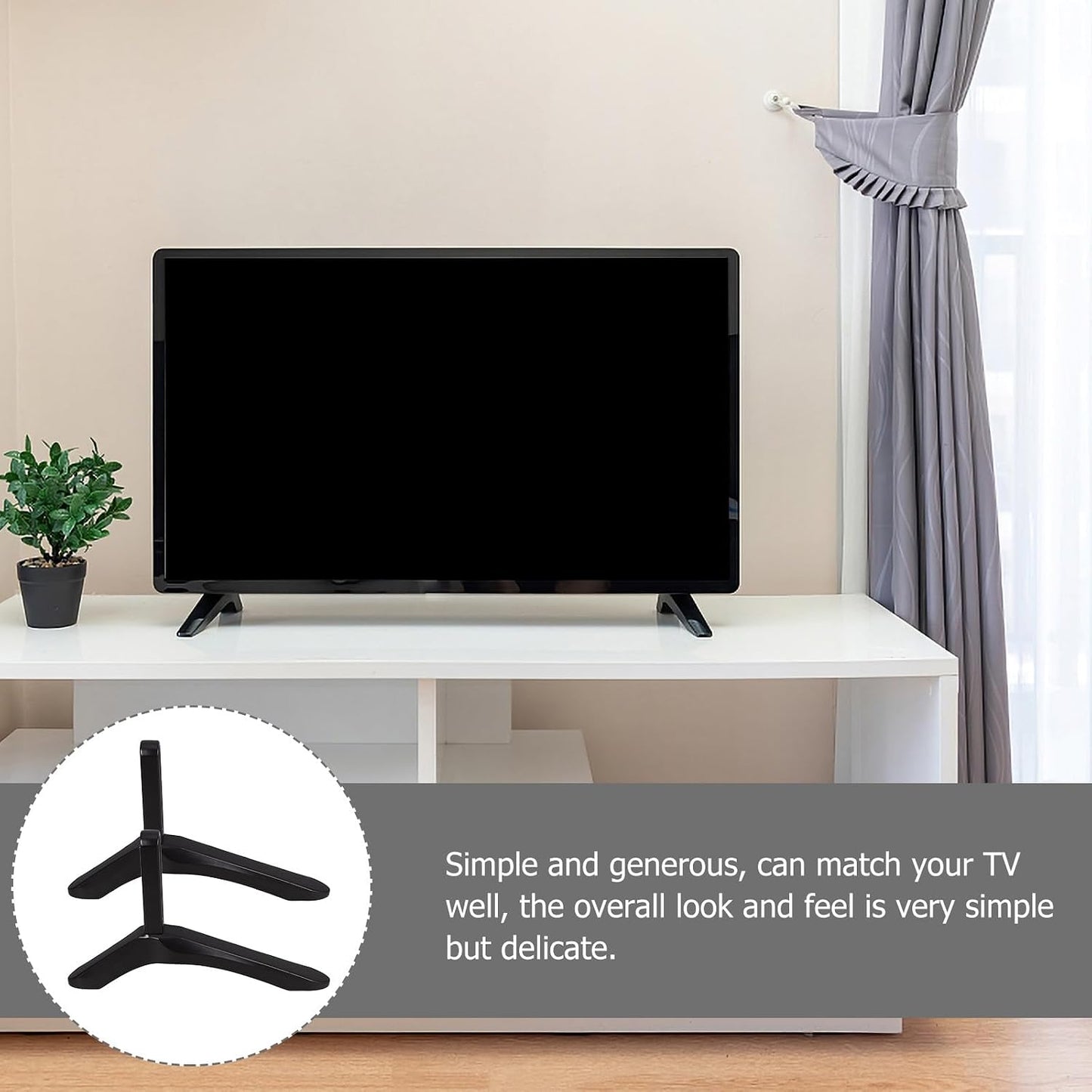 KOMBIUDA TV Tabletop Stand with Screws - Universal Support for Flat Screen TVs