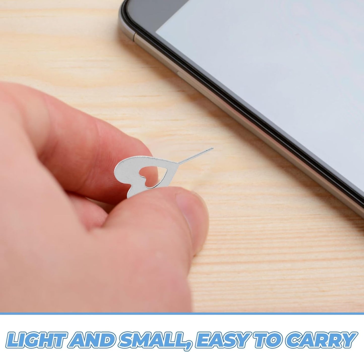 100pcs NOLITOY Heart-Shaped Sim Card Pin Ejector Tool for Mobile Phones and Tablets, Universal Sim Tray Remover Needle