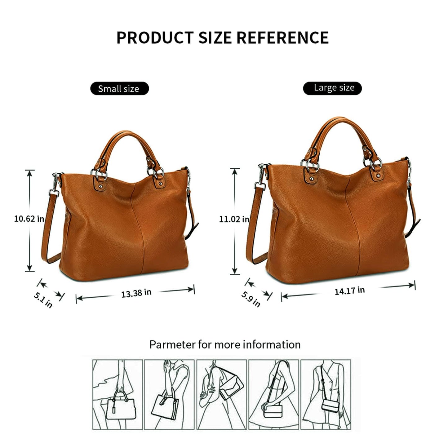 Kattee Women's Soft Genuine Leather Tote Bag, Top Satchel Purses and Handbags